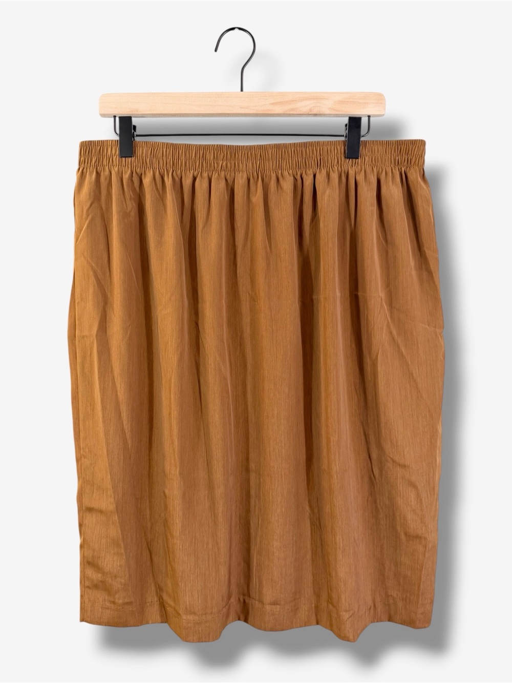 Vintage 80s 90s S.G. Sport Susan Graver Brown Midi Skirt 1X NWT Made in USA